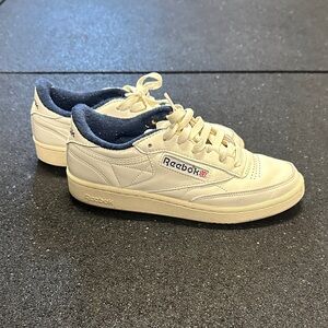 Reebok Cream and Navy Sneakers